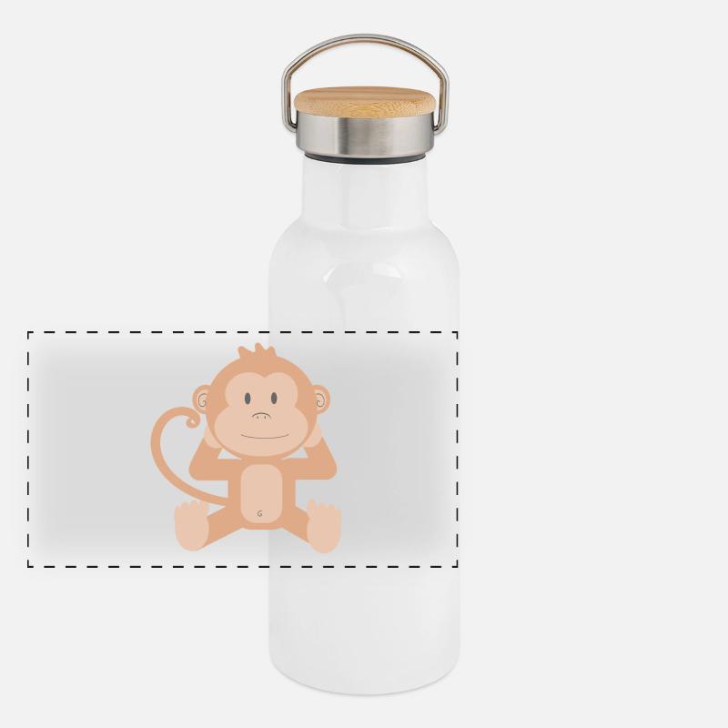 Affe Panorama Thermosflasche mit Bambusdeckel