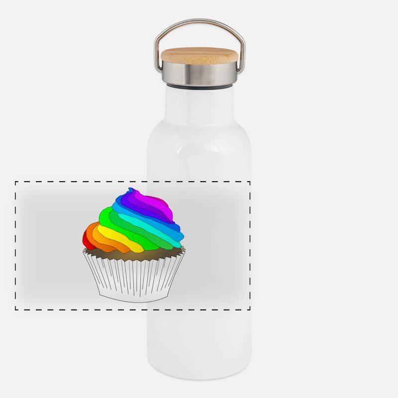 Panorama Thermosflasche mit Bambusdeckel
