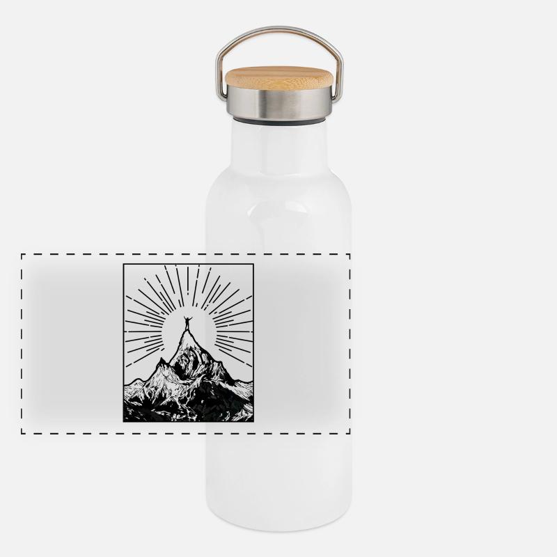 Mountain Panorama Thermosflasche mit Bambusdeckel
