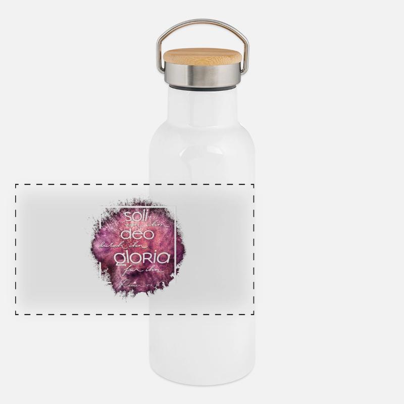 soli deo gloria Panorama Thermosflasche mit Bambusdeckel