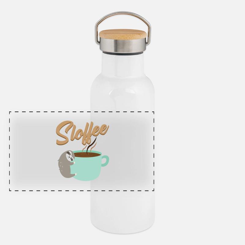 Sloffee coffee sloth sleep lazy tired caffeine Panoramic Thermal Bottle with Bamboo Lid