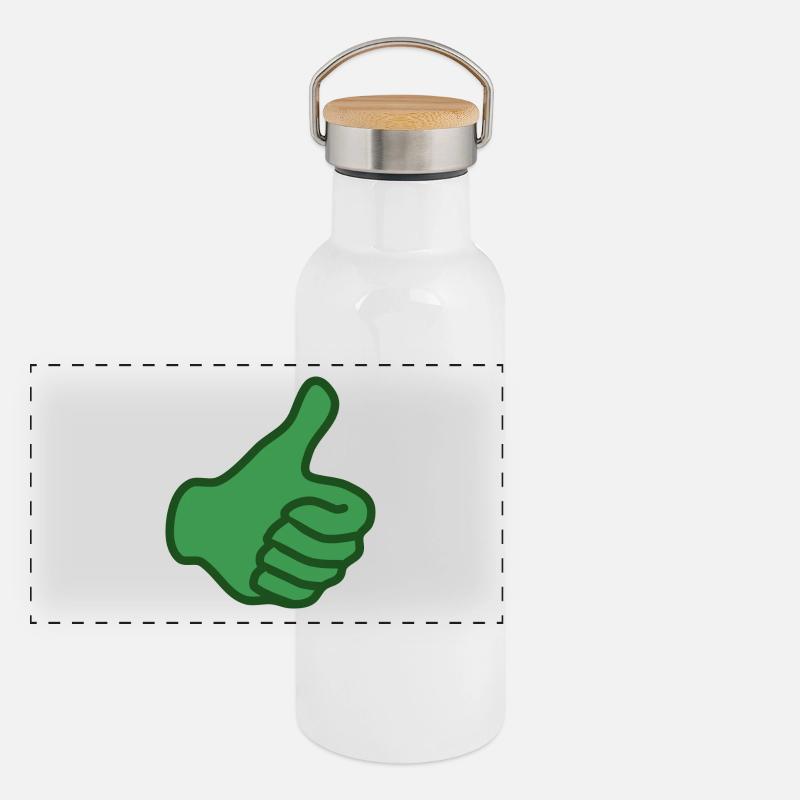 thumbs up Panoramic Thermal Bottle with Bamboo Lid
