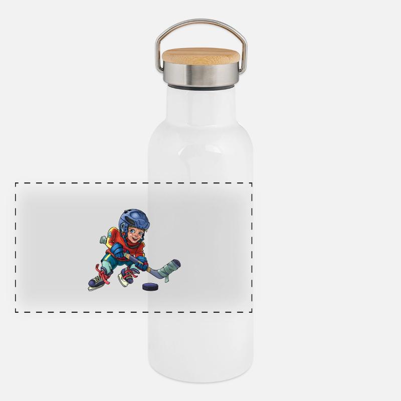 Little hockey player Panoramic Thermal Bottle with Bamboo Lid
