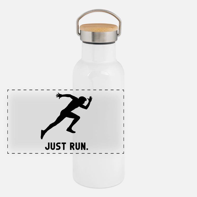 Just Run Athlete Sprint Run Panoramic Thermal Bottle with Bamboo Lid