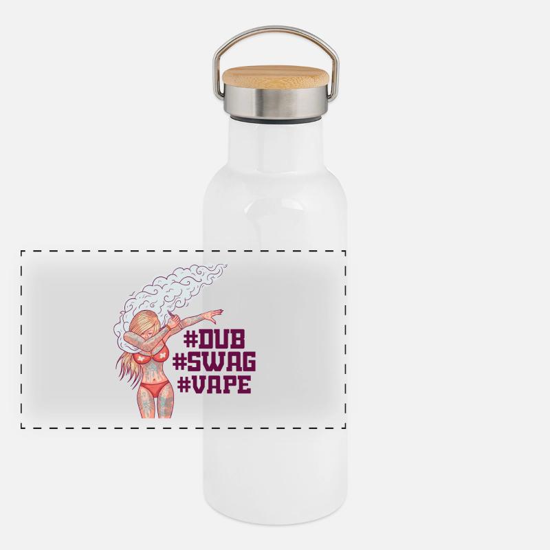 Vape - Mädchen macht den DUBmove Panorama Thermosflasche mit Bambusdeckel