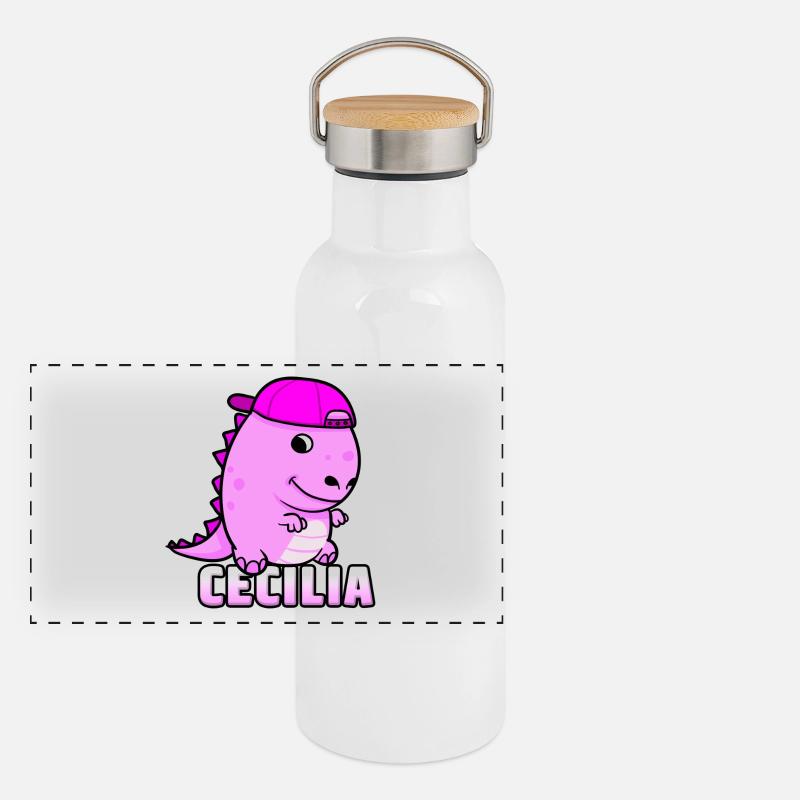 Cecilia Geburtstag Geschenk Panorama Thermosflasche mit Bambusdeckel