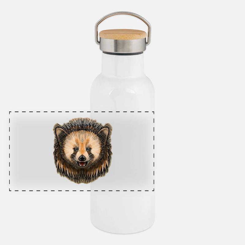 Redd the Foxx by Jon Ball Panoramic Thermal Bottle with Bamboo Lid