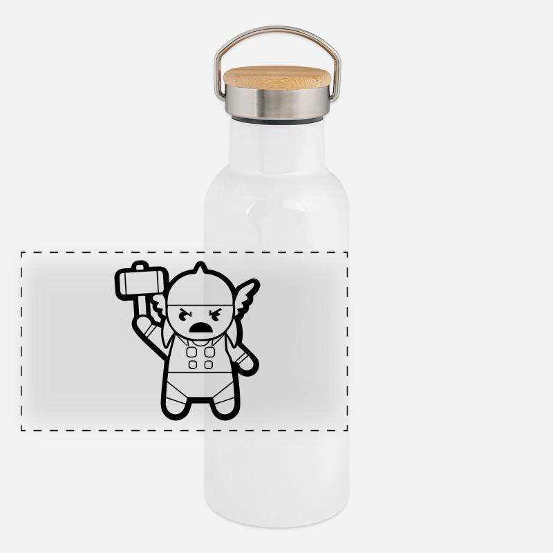 THOR WITH HAMMER figurine de super-héros Gourde isotherme avec bouchon en bambou