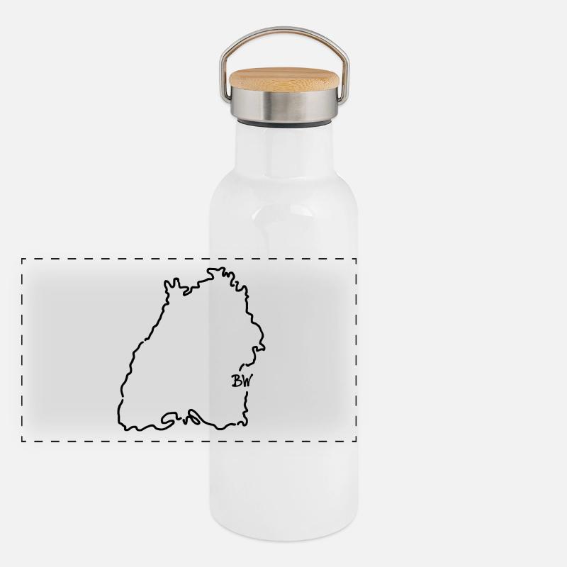 Bade-Wurtemberg Gourde isotherme avec bouchon en bambou