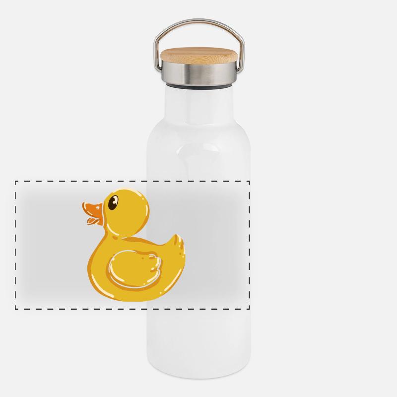 Bathing Duck Squeaky Duck Duck Rubber Duck Chick Panoramic Thermal Bottle with Bamboo Lid