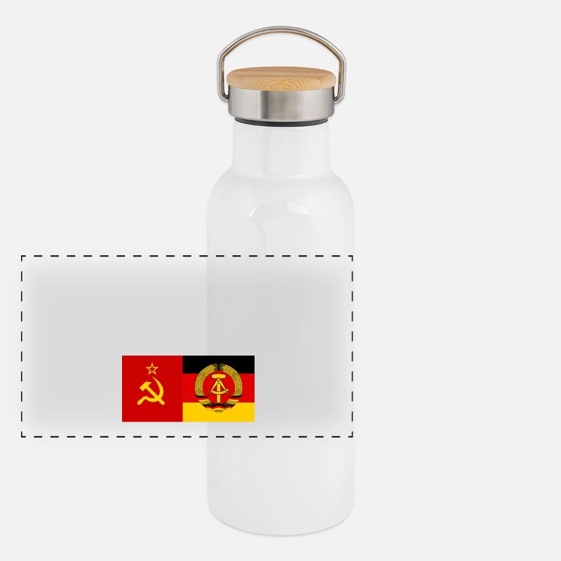 DDR Spruch Geschenk Ossi Sowjetunion Panorama Thermosflasche mit Bambusdeckel