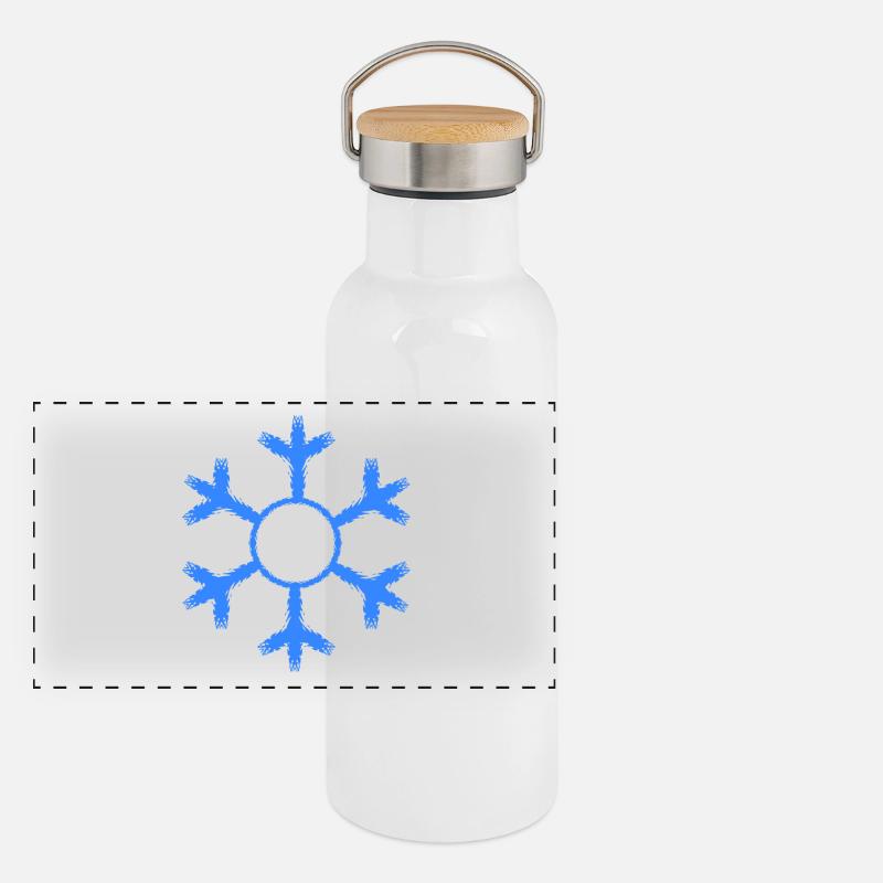 Flocon de neige hiver froid froid Gourde isotherme avec bouchon en bambou