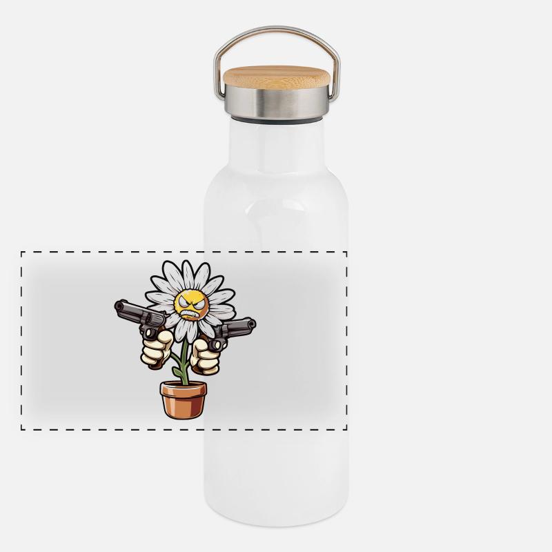 Fleur de fusil Gourde isotherme avec bouchon en bambou