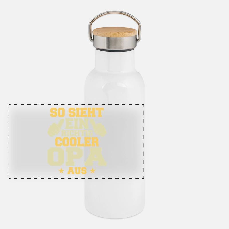 So Sieht Ein Richtig Cooler Opa Aus Panorama Thermosflasche mit Bambusdeckel