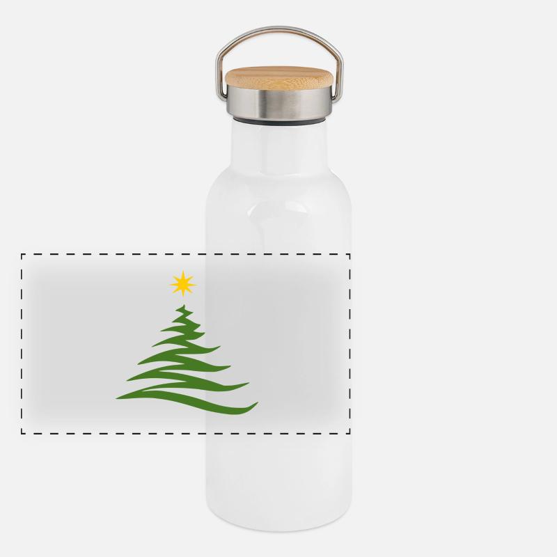 xmas tree Panoramic Thermal Bottle with Bamboo Lid