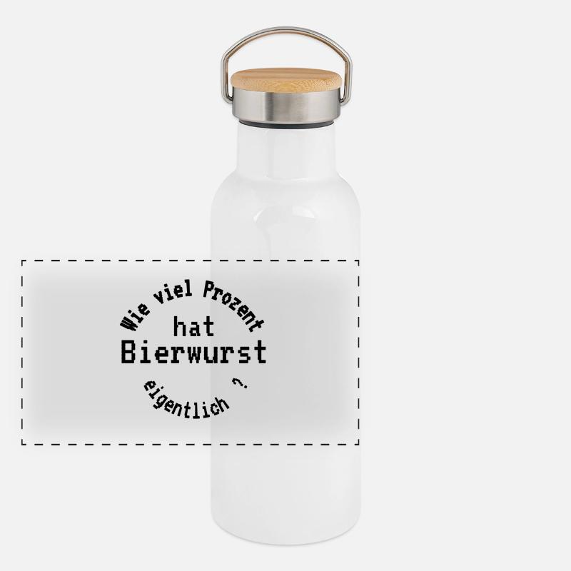 Bierwurst Panorama Thermosflasche mit Bambusdeckel