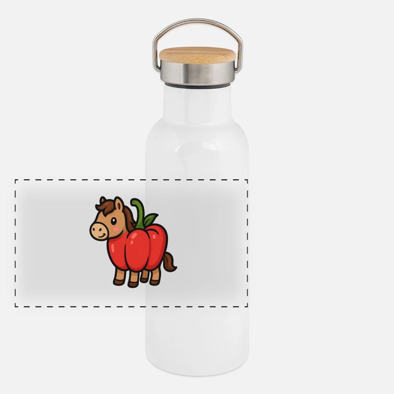 Pepper-Pony Panorama Thermosflasche mit Bambusdeckel
