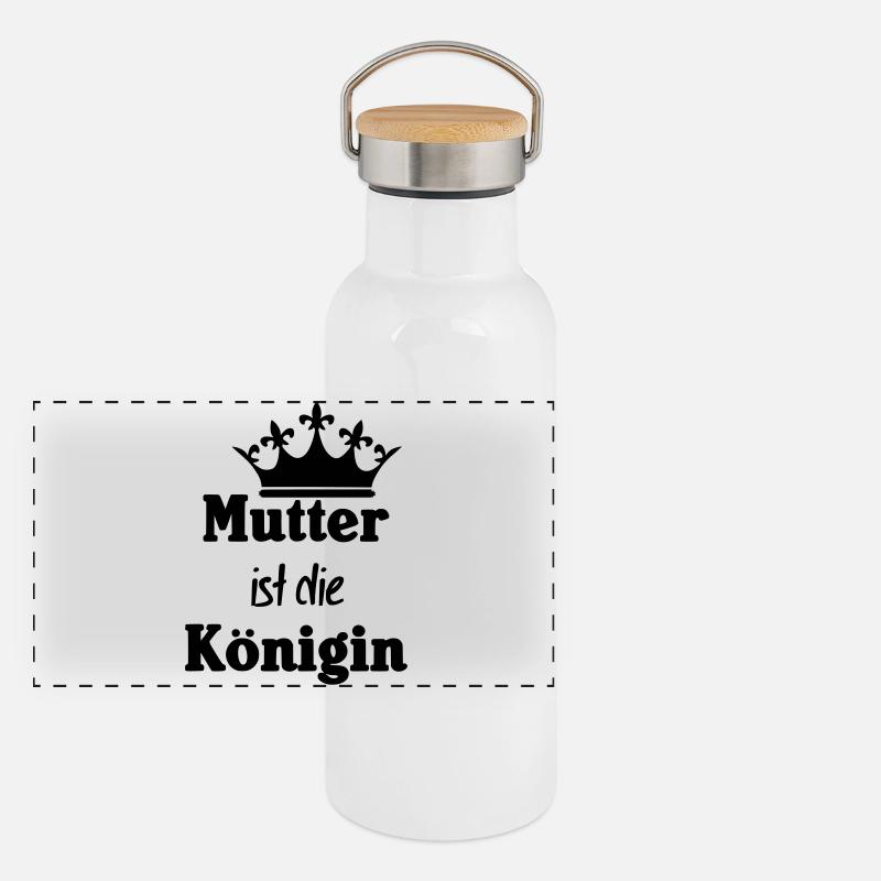 Mutter Königin Mama Muttertag Familie Geschenk Panorama Thermosflasche mit Bambusdeckel
