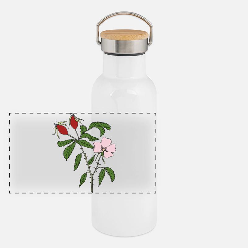 rose musquée Gourde isotherme avec bouchon en bambou
