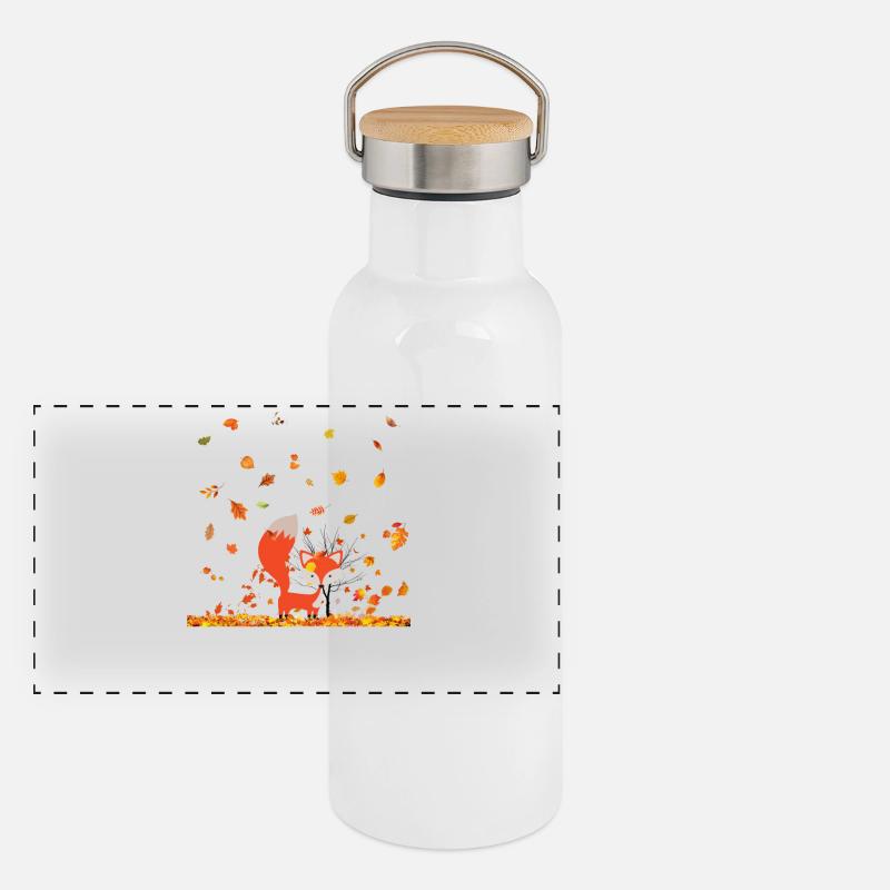Automne Gourde isotherme avec bouchon en bambou