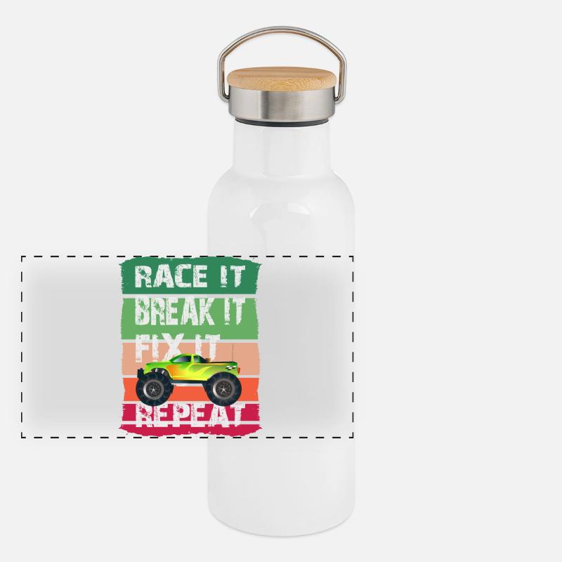 RC Model Car Panoramic Thermal Bottle with Bamboo Lid