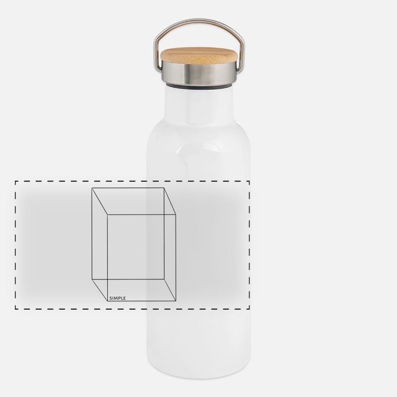 Simple - Panoramic Thermal Bottle with Bamboo Lid - white
