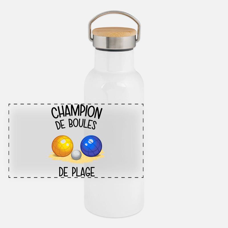 Champion de boules de plage Gourde isotherme avec bouchon en bambou