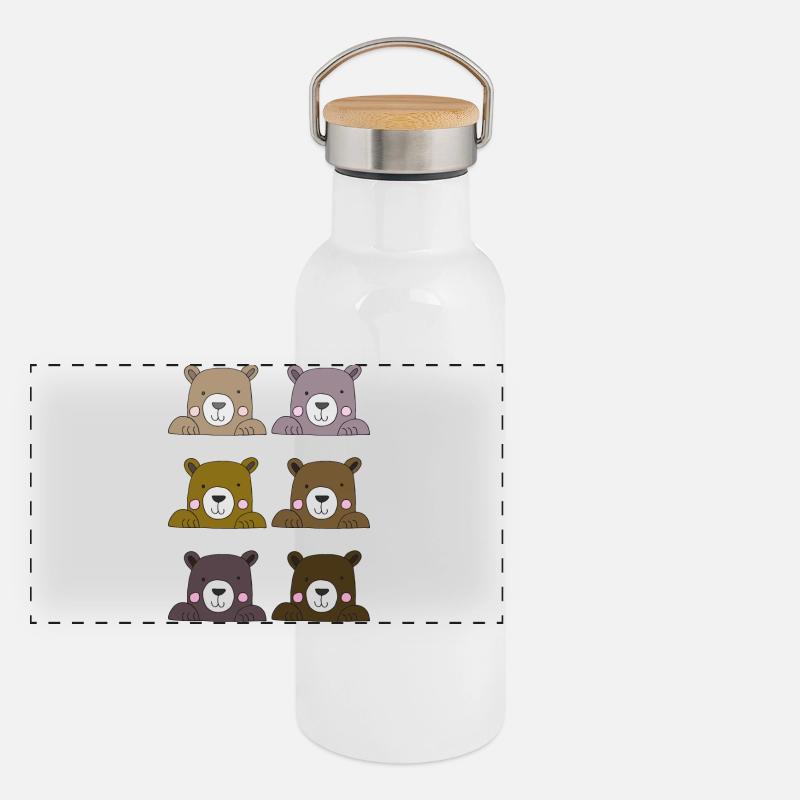Drôle d’ours Gourde isotherme avec bouchon en bambou