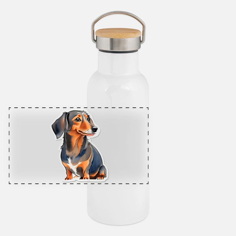 Teckel Gourde isotherme avec bouchon en bambou