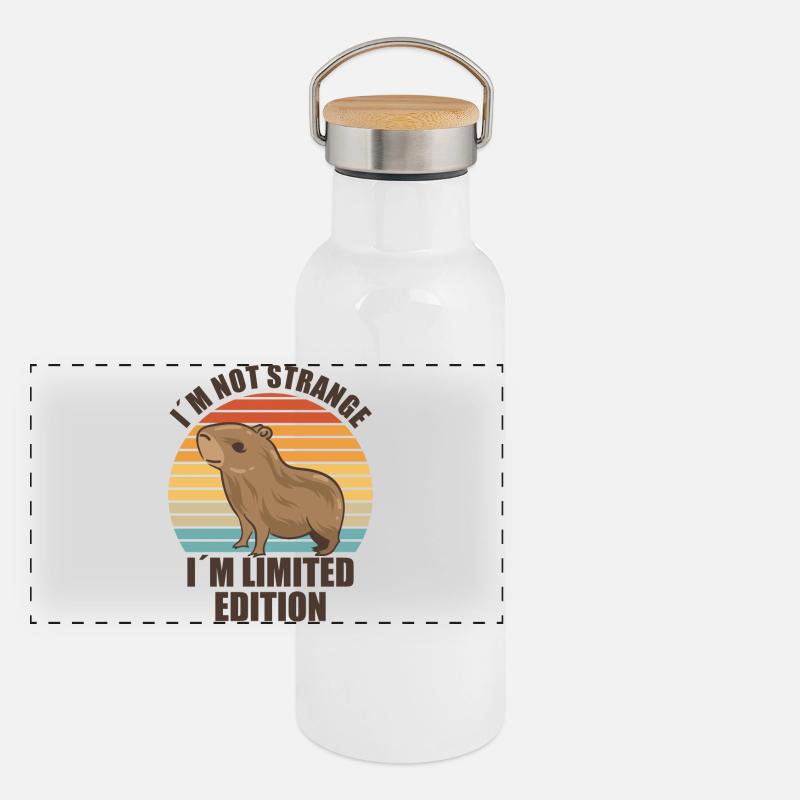 Capybara Zoo Animal Design Panoramic Thermal Bottle with Bamboo Lid
