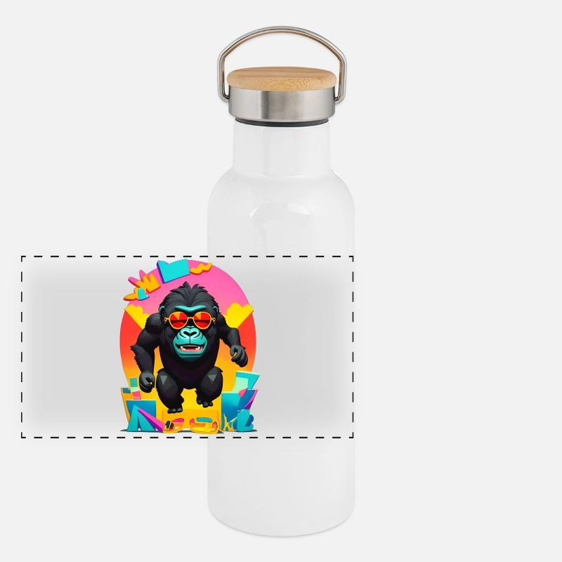 Panorama Thermosflasche mit Bambusdeckel