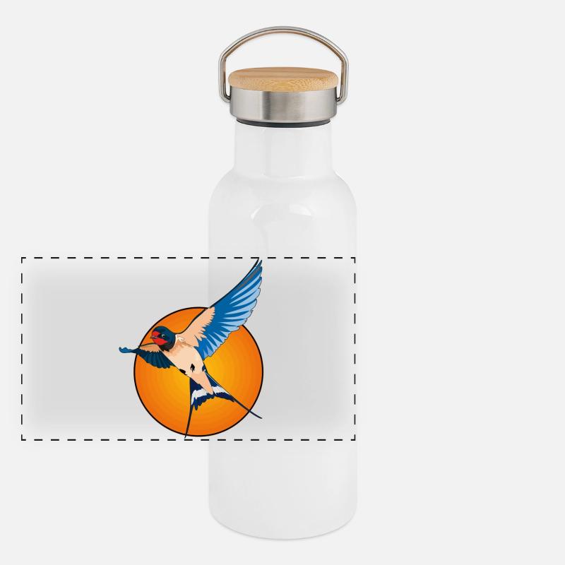 Swallows 2 Panoramic Thermal Bottle with Bamboo Lid