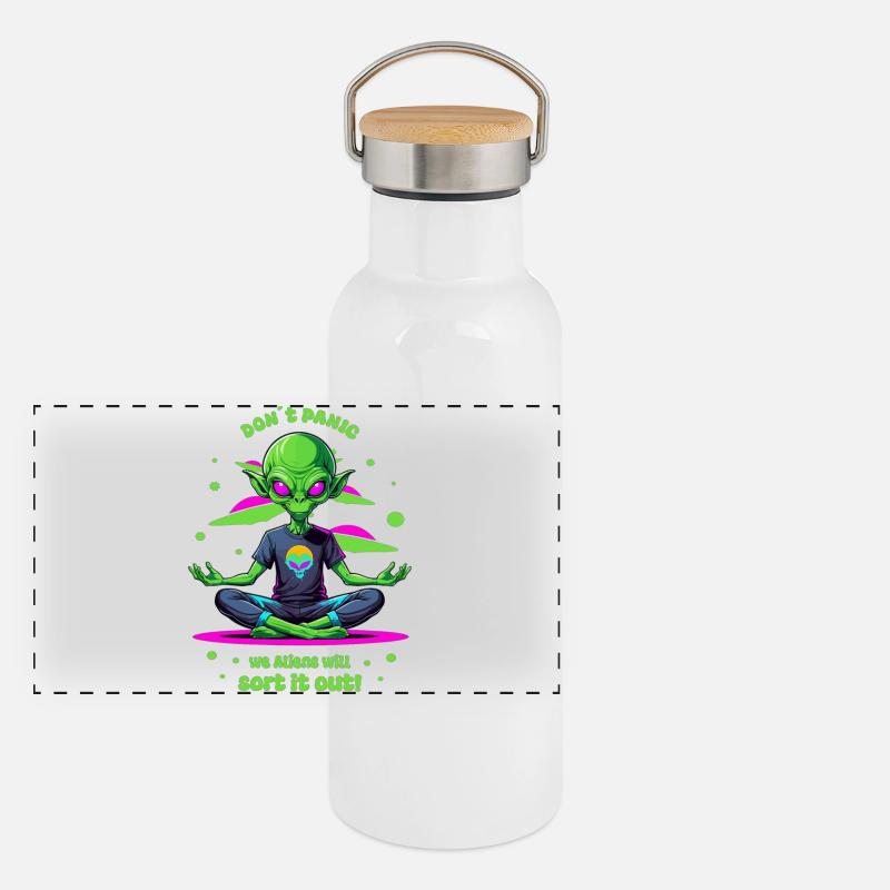Alien régule cela ! Gourde isotherme avec bouchon en bambou