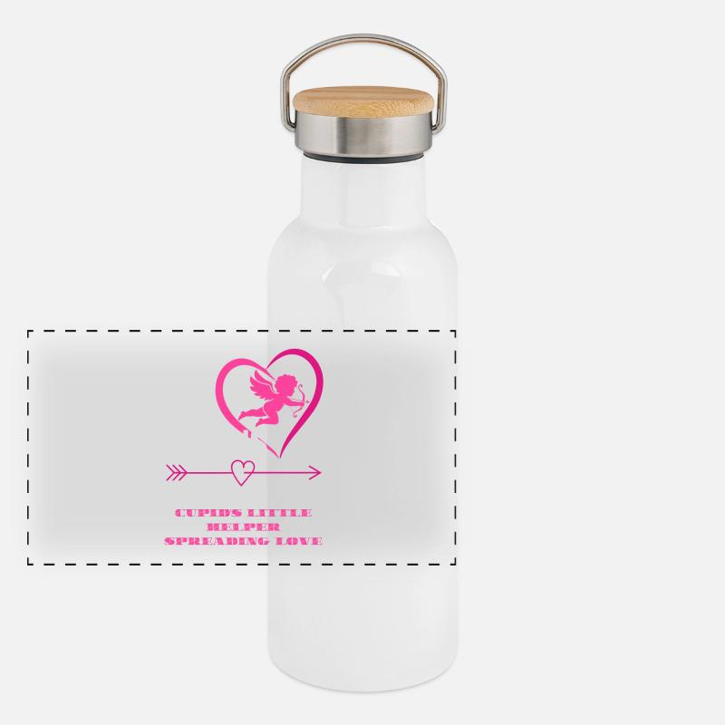 Amors Assistent Herz-Tee Panorama Thermosflasche mit Bambusdeckel