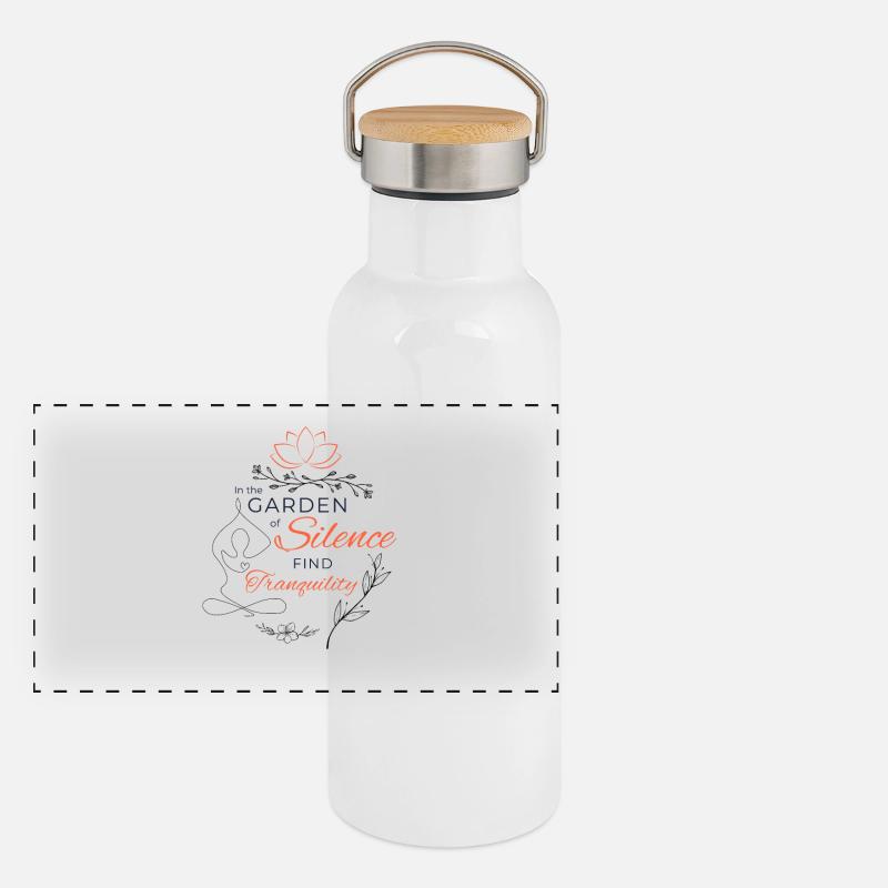 Im Garten der Stille Ruhe finden Panorama Thermosflasche mit Bambusdeckel