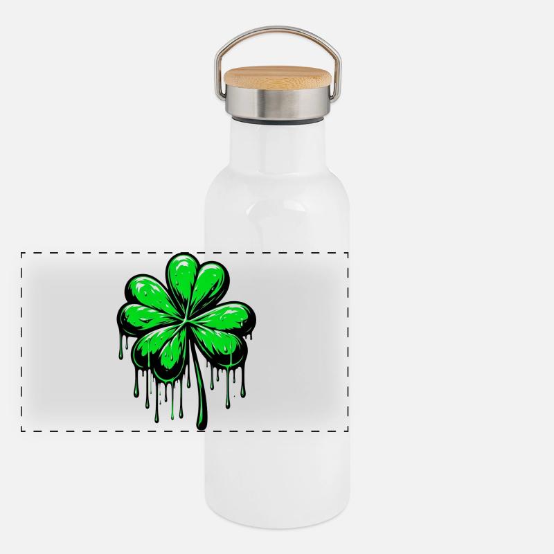 Trèfle à quatre feuilles Gourde isotherme avec bouchon en bambou