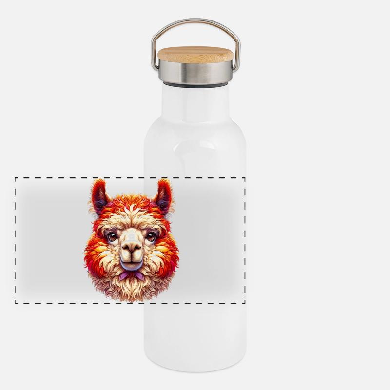 Alpaka Panorama Thermosflasche mit Bambusdeckel