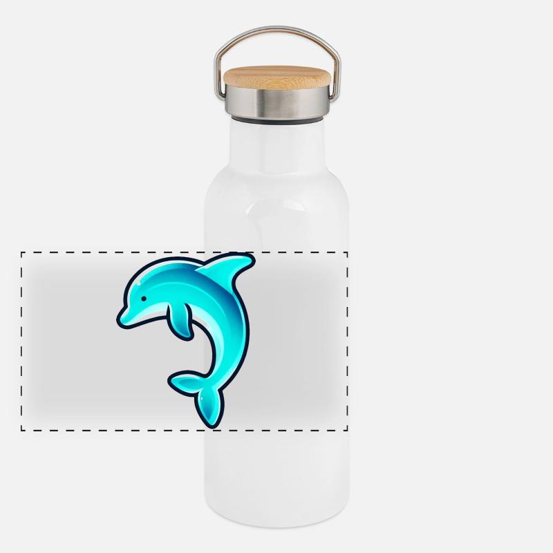 Dauphin Gourde isotherme avec bouchon en bambou