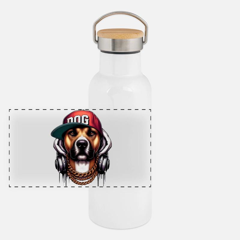 Chien Gourde isotherme avec bouchon en bambou