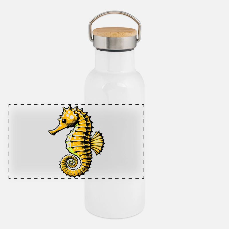 Hippocampe Gourde isotherme avec bouchon en bambou