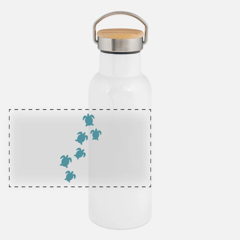 Sea turtle Panoramic Thermal Bottle with Bamboo Lid