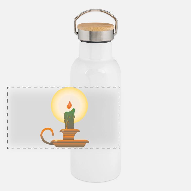Candlestick | candlestick public Domain graphic Panoramic Thermal Bottle with Bamboo Lid