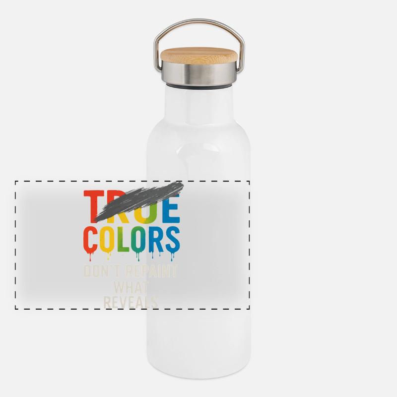True Colors malen nicht neu, was enthüllt wird Panorama Thermosflasche mit Bambusdeckel