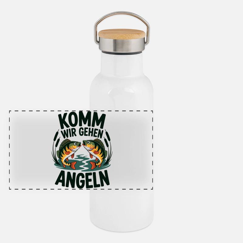 jumping perch for big and small anglers Panoramic Thermal Bottle with Bamboo Lid