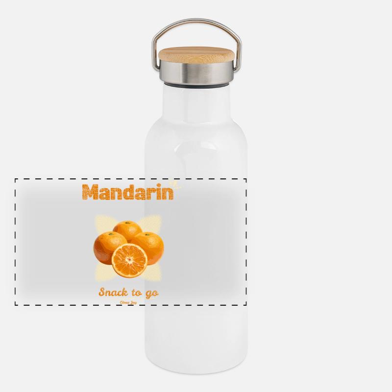 Mandarines | Snack à emporter Gourde isotherme avec bouchon en bambou