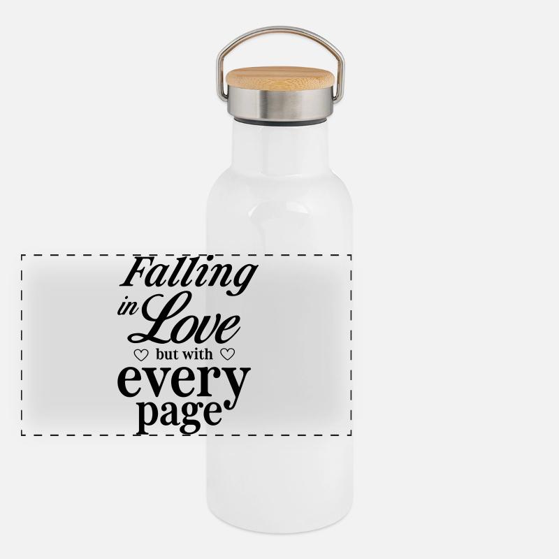 Falling in Love but with Every Page Panoramic Thermal Bottle with Bamboo Lid