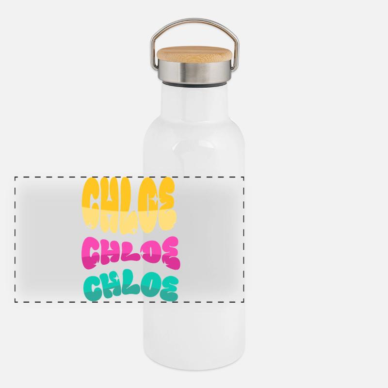 Panorama Thermosflasche mit Bambusdeckel