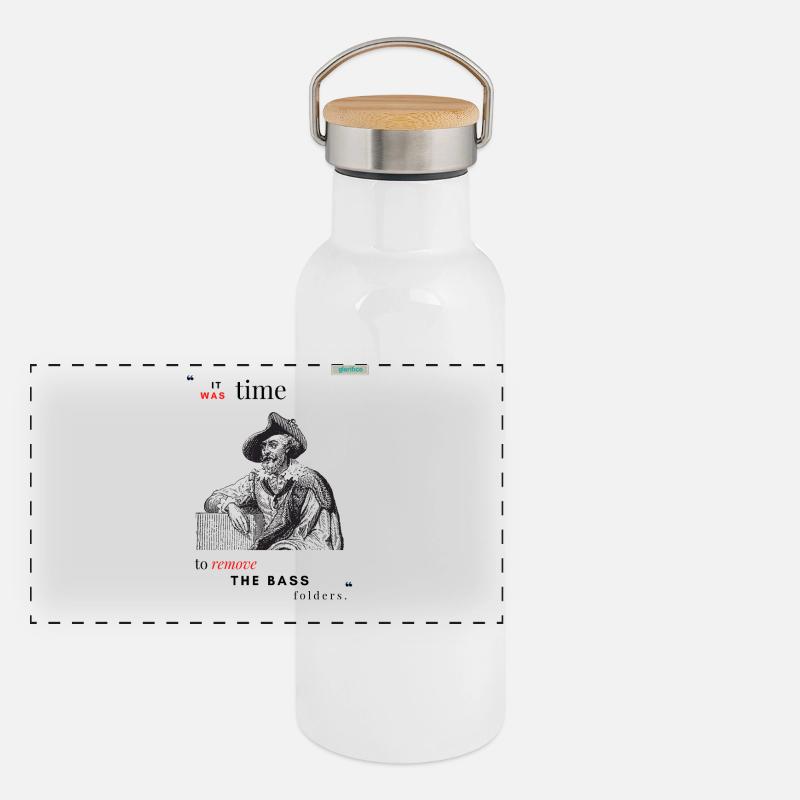 BÄSSE PARODY Design 001 Panorama Thermosflasche mit Bambusdeckel