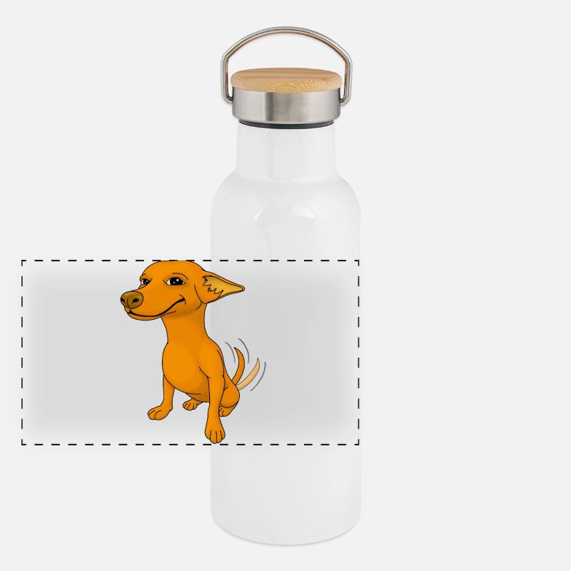 Lächeln Panorama Thermosflasche mit Bambusdeckel