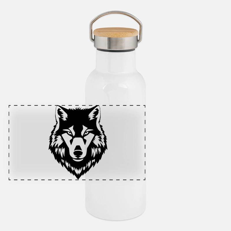 Wolf Wolves T-shirt Gift Panoramic Thermal Bottle with Bamboo Lid